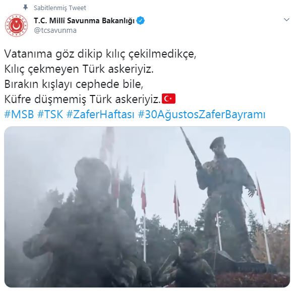 Milli Savunma Bakanlığı 30 Ağustos Zafer Bayramı Paylaşımı Pelikancı trolleri çıldırttı