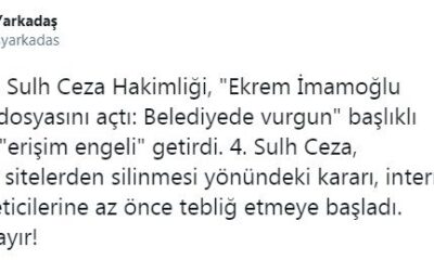 Ekrem İmamoğlu yolsuzluk dosyasını açtı haberlerine erişim engeli gelince Barış Yarkadaş sansüre hayır dedi!
