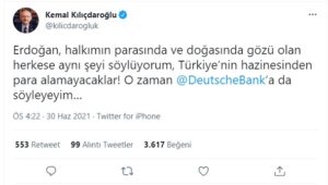 'Söke söke alırlar' tartışması: Kılıçdaroğlu bu kez Deutsche Bank'a seslendi