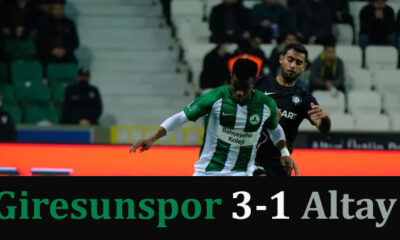 2021 Giresunspor 3-1 Altay maç sonucu! Giresunspor etkili oyununu devam ettiriyor
