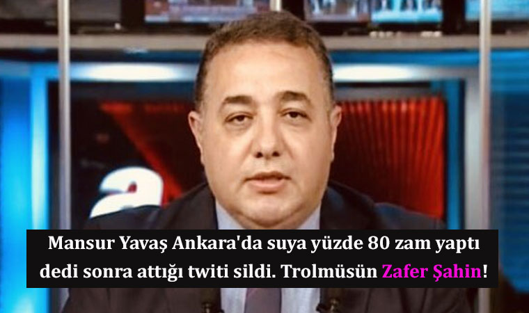 Zafer Şahin: Mansur Yavaş Ankara'da suya yüzde 80 zam yaptı dedi sonra silmek zorunda kaldı!