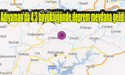 Adıyaman'da 4.3 büyüklüğünde deprem meydana geldi!