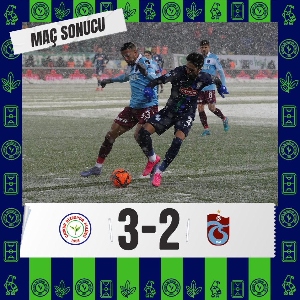 2022 Süper lig! Çaykurrizespor:3 Trabzonspor:2